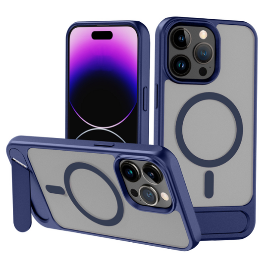 TEHRAN Case for iPhone, Compatible with MagSafe, Built-in Invisible Kickstand, Translucent Matte