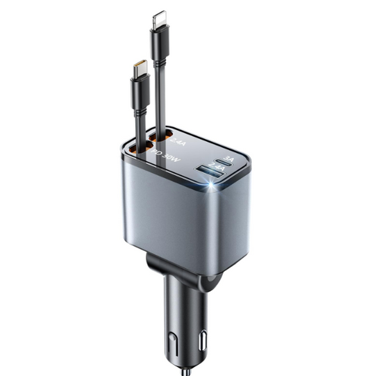TEHRAN Retractable Car Phone Chargers,with Cables Fast Charging, USB C Car Charger