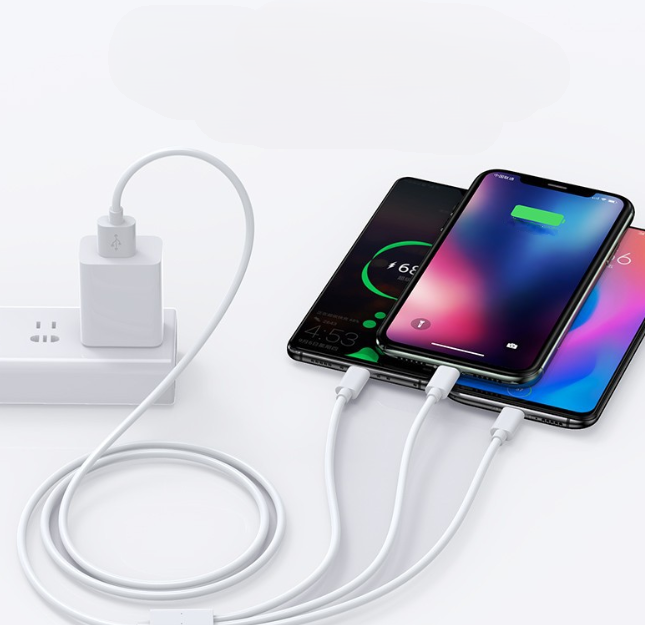 TEHRAN 3in1 Fast Charging Cable, 3A, Multi USB Charger Cord, 4ft, Compatible with Tablets Phone Samsung