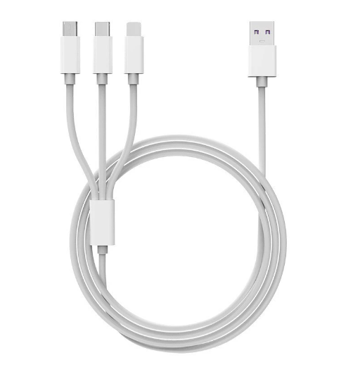 TEHRAN 3in1 Fast Charging Cable, 3A, Multi USB Charger Cord, 4ft, Compatible with Tablets Phone Samsung
